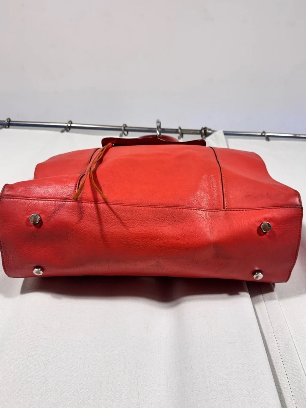 Rebecca Minkoff Coral Red Leather Tote Bag